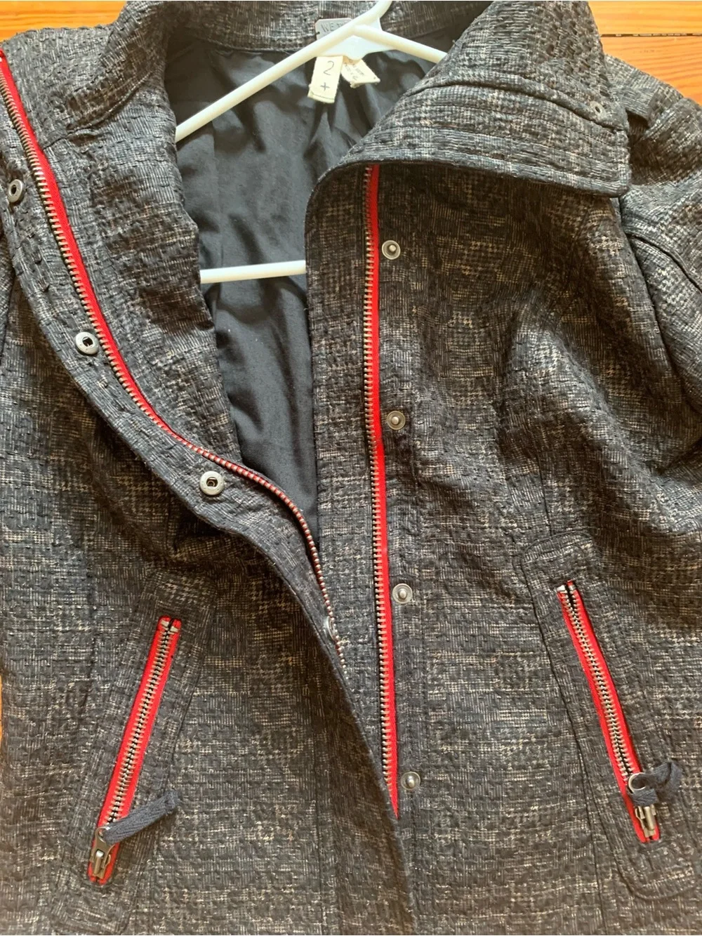 We The Free Leopard-Print Bomber Jacket with Red Trim Accents Size 2 Like New!